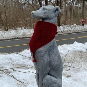 Red Hand Knit RESIST Bandana Scarf Headband Hat - one size fits all
